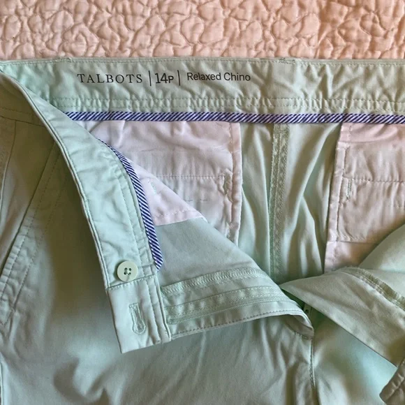 Talbots Relaxed Chino Mint Green 4 Pocket - Picture 3 of 8